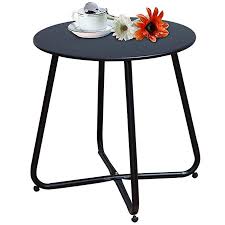 Amazon Com Grand Patio Steel Patio Coffee Table Weather Resistant Outdoor Side Table Small Stainless Steel Coffee Table Patio Side Table Outdoor Side Table