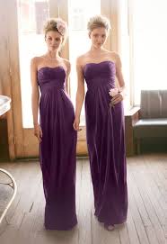 A Look And Feel That Your Bridesmaids Will Love This Long And Flowy Chiffon Dress Will Set Your Bridal Party Apart From The Rest Sho Purple Bridesmaid Dresses Long Bridesmaid Dresses