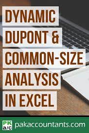 Dynamic Common Size And Dupont Analysis Financial Statements In Excel Pakaccountants Com Excel Excel Tutorials Analysis