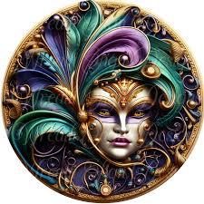 Round Mardi Gras Wreath