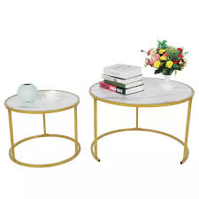 Here's another elegant coffee table that's both beautiful and functional. 2pcs Marbling Living Room Round Table Simple Elegant Coffee Table Sofa Side Desk Home Furniture Aliexpress