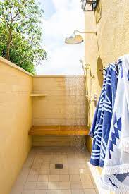 Free shipping on orders over $99. Floating Teak Outdoor Shower Bench Transitional Deck Patio