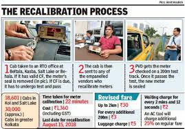 Bye Bye Charts Cabs Get New Meters Kolkata News Times
