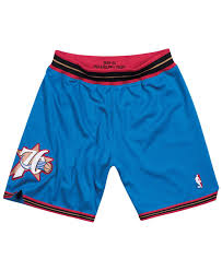 .@drake was wearing @sixers shorts! Mitchell Ness Synthetic Philadelphia 76ers Authentic Nba Shorts In Blue For Men Lyst