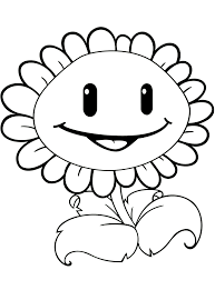 Zombie coloring pages to print. Sunflower In Plants Vs Zombies Coloring Page Free Printable Coloring Pages For Kids