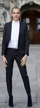 Black And White Pinstripe Suit Womens Black Pinstripe Suit Womens Google Search Cara Delevingne Style Pinstripe Suit Women Tomboy Fashion