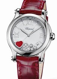 Stainless steel 38mm chopard happy sport watch featuring a quartz movement with date display complication, engraved unidirectional bezel, 3 floating fish set with rubies, yellow sapphires, and blue sapphires, textured blue dial, embossed blue rubber strap and tang buckle closure. Chopard Happy Sport Replica Us Replica Watches Store Best Swiss Fake Watches