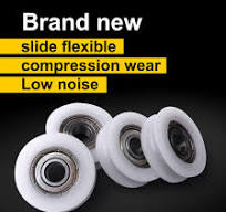 4pcs 15mm Round Steel U Groove Nylon Pulley Wheels Roller w/ 604ZZ Ball  Bearing