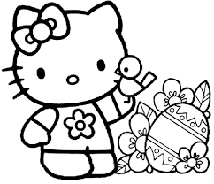 Hello kitty e la fattoria disegni da colorare gratis. Stampa Disegno Di Hello Kitty Pasqua Da Colorare