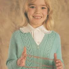 Girls Knitting Pattern, Cardigan, Ages 2-8 Years, Pdf, Digital Download