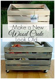 Make A New Wood Crate Look Old Dog Toybox Chatfield Court Wood Crate Diy Crate Crafts Wood Crates