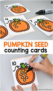 You can do a lot of things to decorate a pumpkin. Pumpkin Seed Counting Cards B Autumn Activities For Kids Pumpkin Seeds Preschool