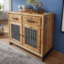 Eine kommode ist ein zumeist tischhohes, mit schubladen ausgestattetes kastenmöbel, das vorwiegend an der wand aufgestellt wird. Finebuy Sideboard 95 X 83 X 45 Cm Mango Massivholz Metall Vintage Anrichte Kommode 2