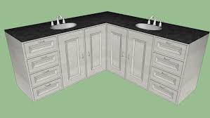 Designed to complement the flow of your bathroom, a corner vanity can spot sharp or gentle curves, feature integrated sinks or basins, and have open or closed shelving or storage space. Double Corner Vanity 3d Warehouse