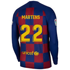 Kinder Fussball Lieke Martens 22 Heimtrikot Blau Rot Langarmtrikot 2019 20 Hemd