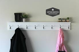 White Towel Rack With Hooks Bathroom With Shelf Wood Towel Etsy Bathroom Rack Bathroom Towel Hooks Bathroom Storage Shelves