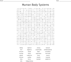 One with a color image and the other with a black outline image. Human Body Systems Crossword Puzzle Wordmint