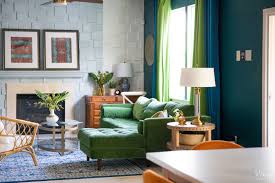 Green sofas for the living room, in velvet and leather, corner sofas and small sofas, two seaters, three seaters, and modular sofas. The Green Velvet Sectional Sofa For Modern Boho Style Lovers Casa Watkins Living