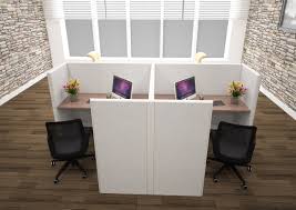 Buy commercial office desks online! 2 Man Mirror Office Workstation L Shape Fully Fabric Office Cubicles