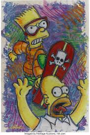 Check out amazing bartsimpson artwork on deviantart. Dick Duerrstein Bart And Homer Simpson Painting Original Art Lot 93522 Heritage Auctions