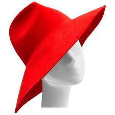 Gucci Red Asymmetrical Wide Brim Rabbit Felt Hat Size M In 2021 Wide Brim Felt Hat Red Accessories Hats
