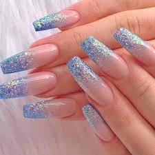 55 Eye Catching Nail Art Designs For Short Nails To Keep Up With The Fashion Trend Beauty Home In 2021 Blue Glitter Nails Glitter Nails Acrylic Blue Acrylic Nails