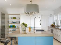 blue kitchen island contemporary