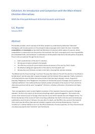 Pdf Calvinism An Introduction And Comparison With The Main