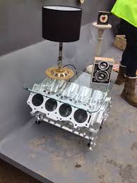 Limited time sale easy return. V8 Coffee Table With Camshaft Lamp Nice Car Part Furniture Automotive Decor Car Parts Decor