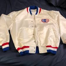 Stare down her blouse to check out her small breasts. Unknown Jackets Coats Vtg 84 Us Amateur Baseball Snap White Satin Coat Poshmark