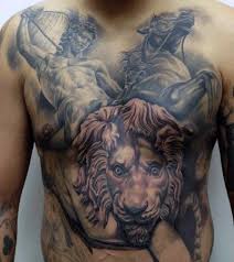 Top 73 Lion Chest Tattoo Ideas 2021 Inspiration Guide Lion Chest Tattoo Chest Tattoo Mens Full Chest Tattoo