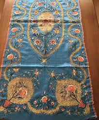 19 Yy Osmanli Ipek Atlas Uzerine Altin Tel Kirma Ve Suzeni Teknigi Ile Ilenmis Kusursuz Serbetlik Nakis Desenleri Elde Nakis Kanavice