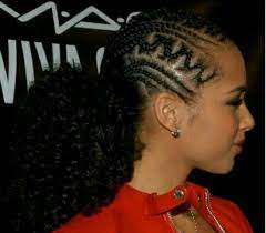 Half Cornrows Ponytail Alicia Keys Hair Styles Natural Hair Styles Hair