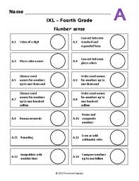 Ixl Math Progress Charts For 4th Grade