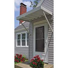 Shop Americana Building Products 50 In Wide X 40 In Projection White Solid Open Slope Door Awning At Lowes Com Door Canopy House Awnings Over Door Canopy