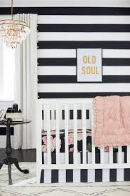 Black And White Baby Nursery Decor Emily Meritt S Bed Of Roses Nursery Is Black White And Blush And Perfectly Elegant Girl Room Baby Girl Room White Nursery