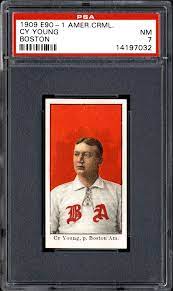 Exceeded rookie limits during 1890 season full name: 1909 11 American Caramel E90 1 Cy Young Boston Psa Cardfacts