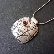 Garnet Necklace With Bird Design Handmade In Sterling Silver Silver Jewelry Necklace Garnet Jewelry Jewelry