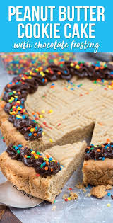 Peanut Butter Cookie Cake Crazy For Crust Recipe Peanut Butter Cookies Butter Cookies Cookie Cake Recipe