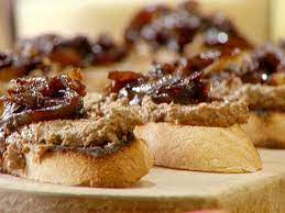 Crostini Of Chicken Liver Pate With Balsamic Onions Recipe Food Network Recipes Chicken Liver Pate Balsamic Onions
