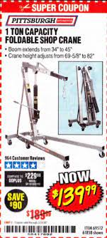 When you use our harbor freight coupon codes, you'll be one step closer to finishing that project. Harbor Freight Tools Coupon Database Free Coupons 25 Percent Off Coupons Toolbox Coupons 1 Ton Capacity Foldable Shop Crane