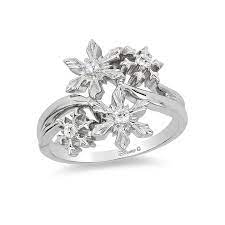 Enchanted Disney Elsa 1 10 Ct T W Diamond Snowflake Ring In Sterling Silver Size 7 Zales Snowflake Ring Enchanted Disney Fine Jewelry Antique Diamond Rings