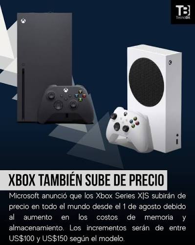 Microsoft anuncia aumento de precios en consolas Xbox Series X y S a partir de agosto