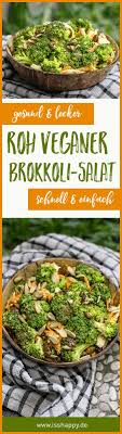 Roh Veganer Brokkolisalat Mit Tahini Dressing Rezept Brokkoli Salate Roh Vegan Rohkost Ernahrung