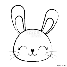 On either side of the top, arrange a large ear, shaped like an endive leaf. Draw Rabbit Face For Kids Novocom Top