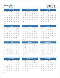 Every month on a separate page 2021 Monthly Calendar Template Word