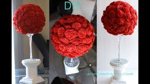 Decora las mesas de tu evento con estos bonitos arreglos de flores en papel. Diy Paper Rose Topiary Topario De Rosas De Papel Youtube