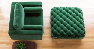 Diamond Grass Green Ottoman Green Ottoman Green Chair Velvet Tufted Chair