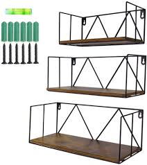 Suitable for storing books, display decorations and more. Amazon Com Floating Wall Shelves Set Of 3 Black Metal Wire Hanging Rustic Storage Shelf Decor Organizer For Bedroom Bedside Kitchen Bathroom Living Room Kitchen Dining