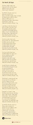 All is right in the world. The World S All Right Poem By Robert Service